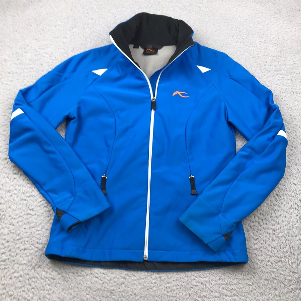 Kujus Softshell Windbreaker Jacket Womens S Blue Fleece Lined Snow Ski Coat